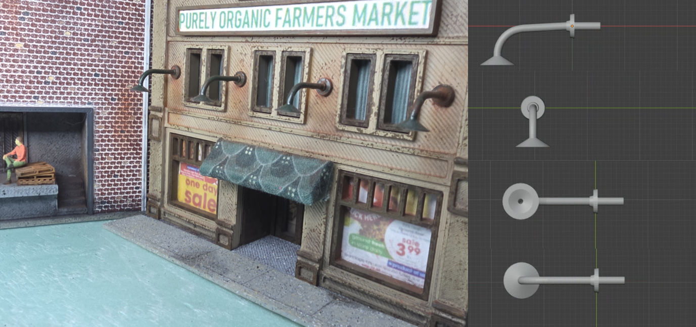 Bent Overhang Light (Long) — HO Scale